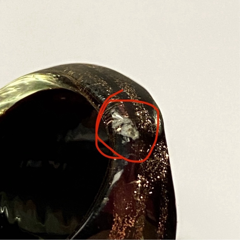 VINTAGE Glass Glitter MCM Dichroic Ring Sz 6 - Picture 3 of 11
